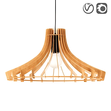 Scandinavian wooden pendant lamp, Bela