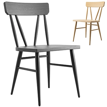 Modern Scandinavian Style Dining Chair 3D model image 1 