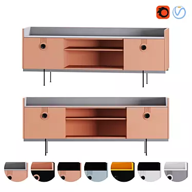 LAGO TV Stand: Multicolored Design 3D model image 1 