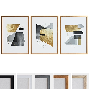 Modern Abstract Picture Frame Set 3D model image 1 