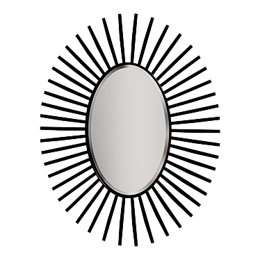 Elegant Starstruck Black Oval Mirror 3D model image 1 