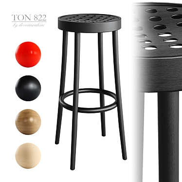 Corona Render 822 Bar Stool 3D model image 1 