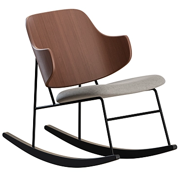 Mid-Century Danish Modern Rocking Chair 3D model image 1 