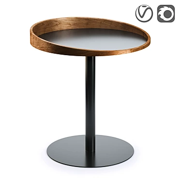 Kaori Side Table - Natural/Black 3D model image 1 