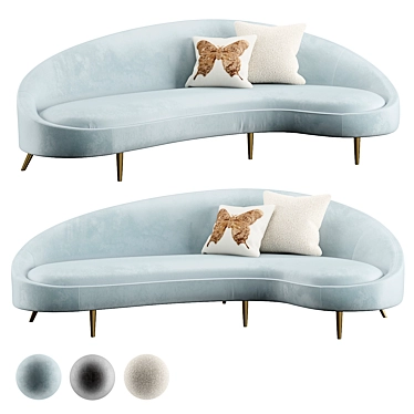 Ether Curved Sofa by Jonathan Adler