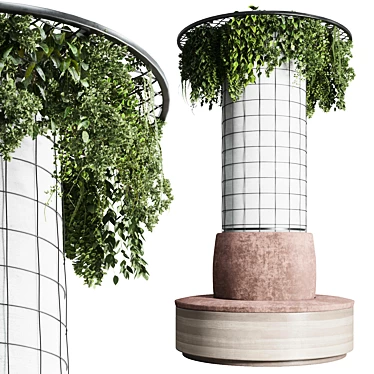 Hanging Plant Column Seat 3D model image 1 