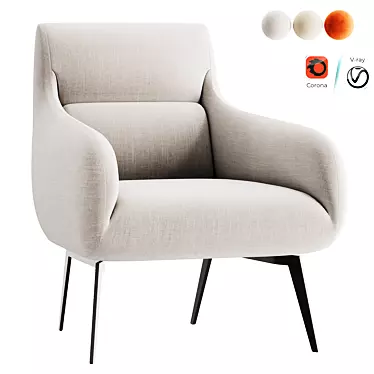 Elegant Dia Nicoline Armchair 3D model image 1 