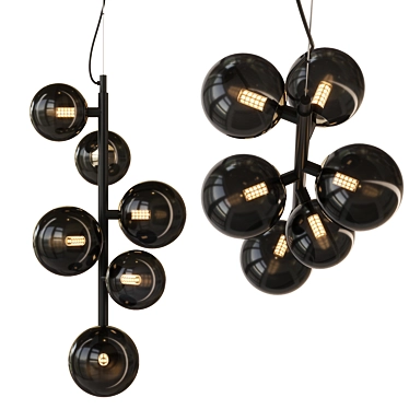 Indigo Molecola Black Pendant Chandelier 3D model image 1 