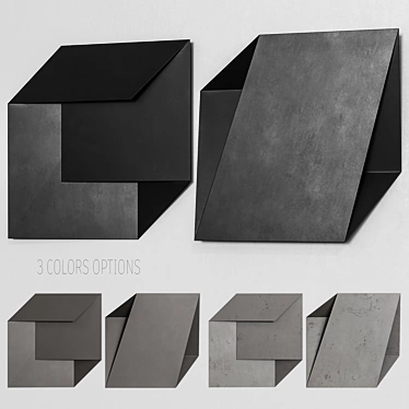 Modern Art Metal Panels 3D model image 1 