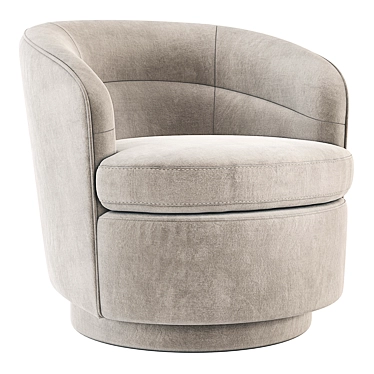 West Elm Viv Swivel Chair: Versatile Velvet Seating 3D model image 1 