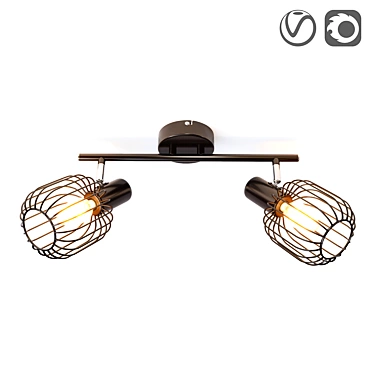 Akin Industrial Spot Light in Brown 3D model image 1 