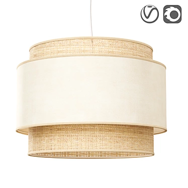 Rattan Pendant Light MILO 3D model image 1 