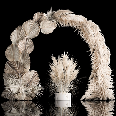 Pampas Palm Wedding Arch 3D model image 1 