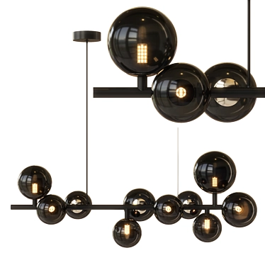 Indigo Molecola Black Pendant Chandelier 3D model image 1 