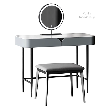 Modern Gray Makeup Vanity Table 3D model image 1 