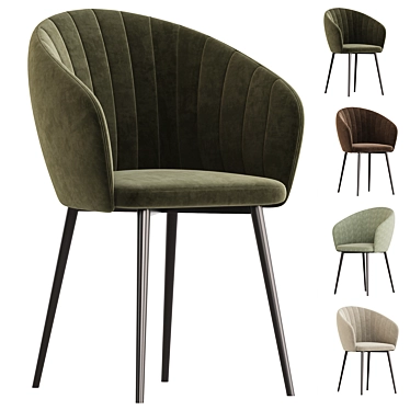 Neyton Velvet Green Armchair 3D model image 1 