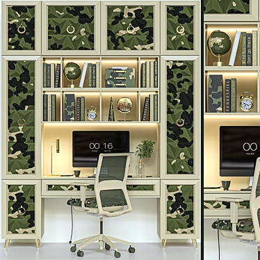 Military Office Design Interior Kit 3D model image 1 