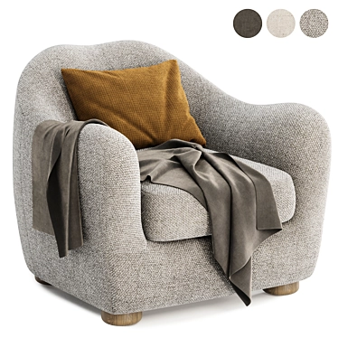 Elegant Bacio Lounge Chair 3D model image 1 