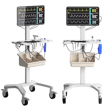 Cardio Monitor EKG ECG Machine 3D model image 1 