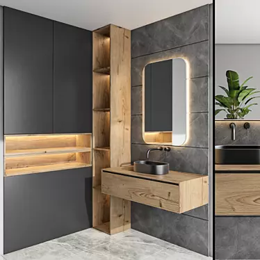 Versatile Bathroom Furniture Set 70 3D model image 1 