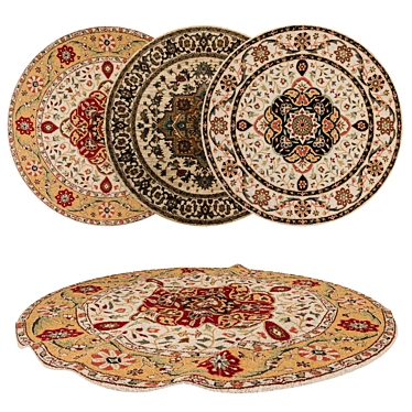 Round Rug Set with Variants 3D model image 1 