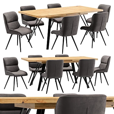 Modern Dining Chair and Table 3D model image 1 