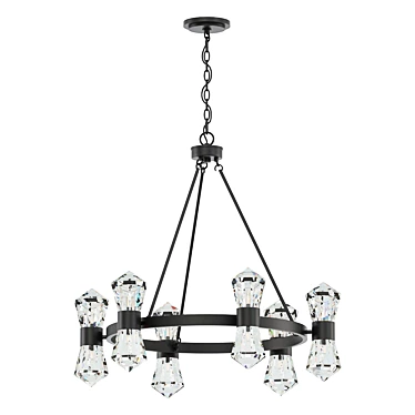 Matte Black 12-Light Chandelier 3D model image 1 