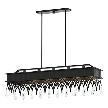 Olde Gray Linear Chandelier 5-Light 3D model image 1 