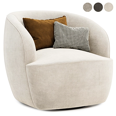 Luxurious Ivory Boucle Accent Chair 3D model image 1 