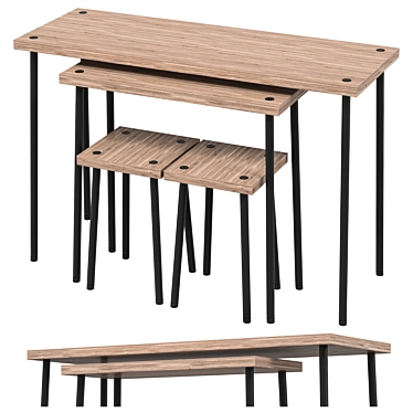 IKEA FRIDNÄS Modular Table Stools 3D model image 1 