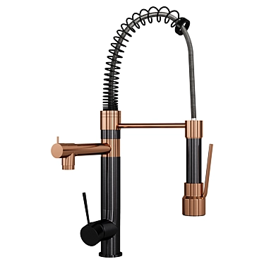 Modern Gold Kitchen Sink Faucet 3D model image 1 