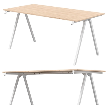 Modern Writing Desk, IKEA TROTTEN 3D model image 1 