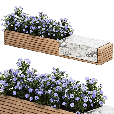 Modern Urban Bench Set 01 3D model image 1 