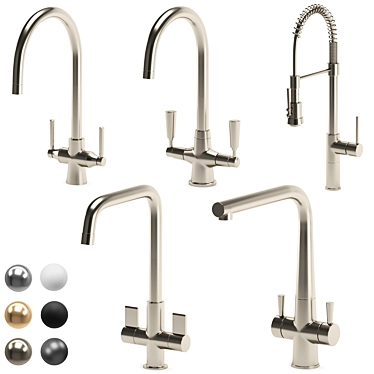 Modern Kitchen Faucet with 3D Design 3D model image 1 