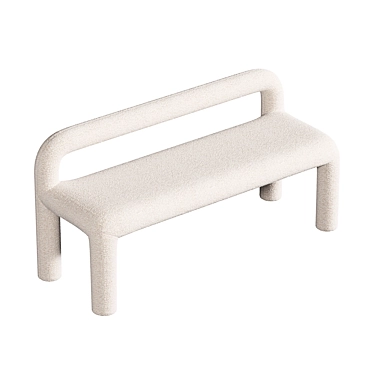 Modern Low-Back Dining Bench 3D model image 1 