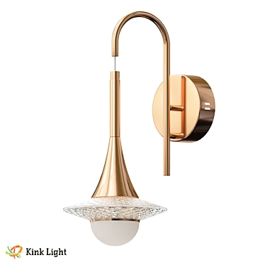 Gold LED Wall Sconce Fixture 3D model image 1 