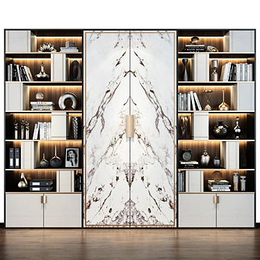 Custom Wardrobe Composition with Decor 3D model image 1 