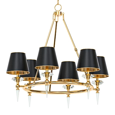  Modern Brass Chandelier Drum Shade 3D model image 1 