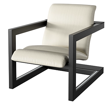 Modern Elegance Sculptural Armchair 3D model image 1 