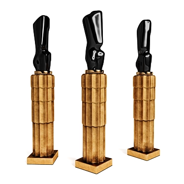 Abstract Art Deco Woman Sculpture 3D model image 1 