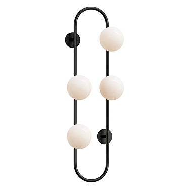 Modern Black Hoop Wall Lamp 3D model image 1 