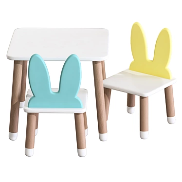 Kids' Table and Chair Set 3D model image 1 