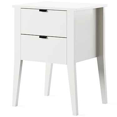 White Drawer Bedside Table Sleepy 3D model image 1 