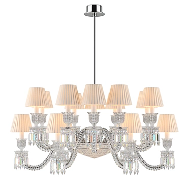 Elegant Oval LED Crystal Chandelier 3D model image 1 