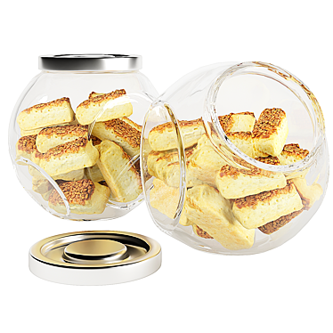 Glass Jar Cookie Storage Container 3D model image 1 