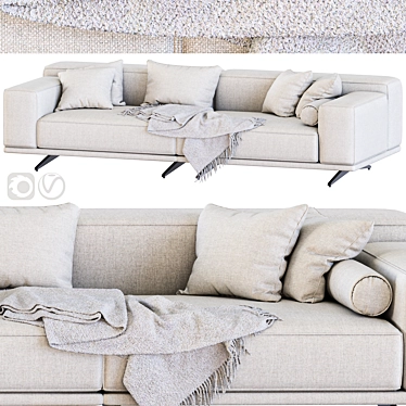 Elegant Grasso Sofa by Eichholtz 3D model image 1 