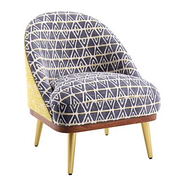 Eclectic Chic Upholstered Chair 3D model image 1 