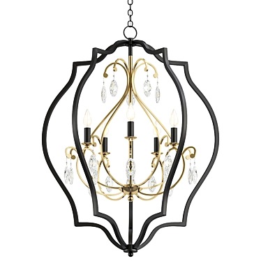 Clara Wide Black Chandelier 3D model image 1 