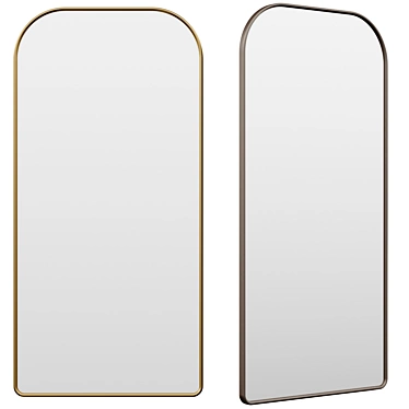 Elegant Gold Floor Mirror 3D model image 1 