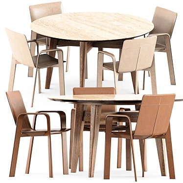 Luxury Hermes Chair & Calligaris Table 3D model image 1 